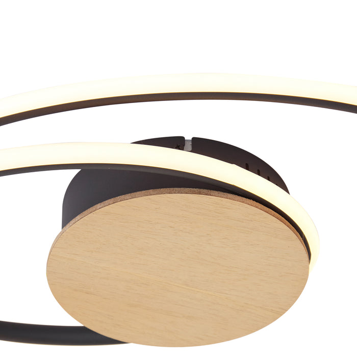 QAZQA Design plafondlamp hout incl. LED 3-staps dimbaar - Rowan