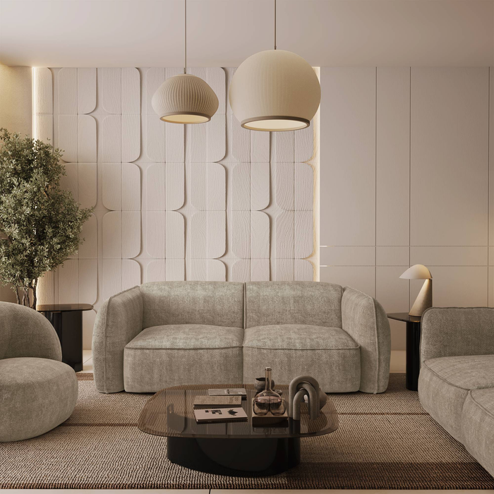 Vierzitsbank in terracotta geweven fluweel