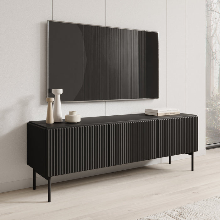 Meubella - Marajo - TV-Meubel - Zwart - 147 cm