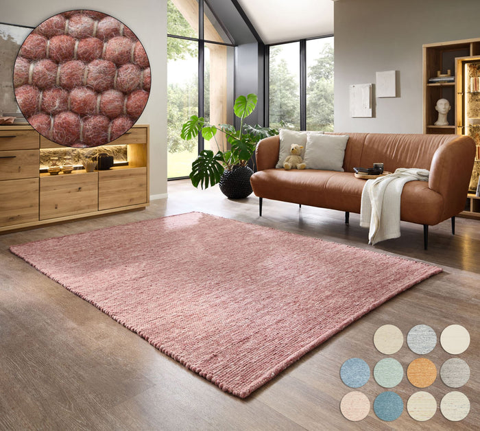 Theko Handgeweven wollen tapijt Alpen 120x180 cm - Rood