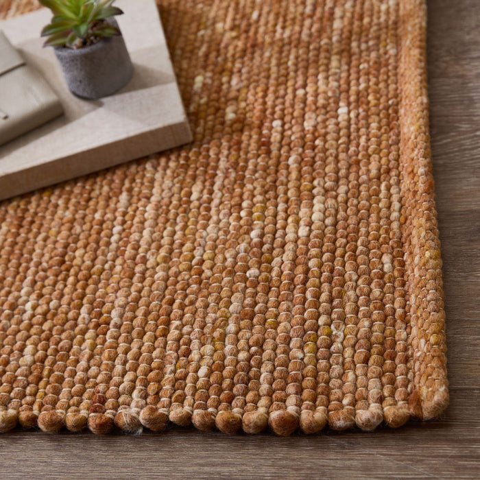 Theko Handgeweven wollen tapijt Alpen 70x140 cm - Terracotta