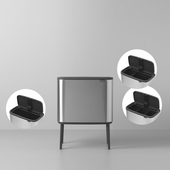 Brabantia Bo Touch Bin Afvalemmer 33 Liter (3x11 Liter) Vingerafdrukvrij