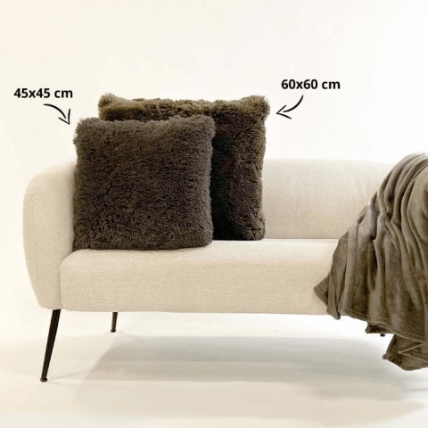 Dutch Decor sierkussen Fluffy - 60x60 cm Driftwood