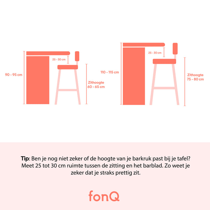 by fonQ Keen Barkruk H 67,5 cm - Wit