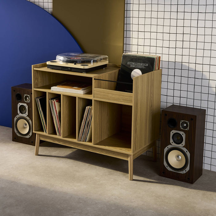 sweeek - Opbergmeubel met houtdecor, L 100 x B 48 x H 81,5cm