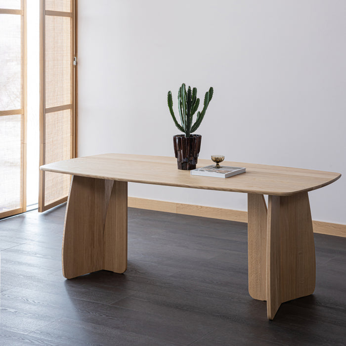 by fonQ Oakline Curve Eettafel B 180 cm - Natural