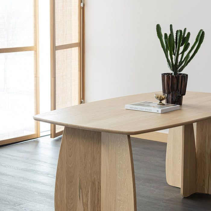 by fonQ Oakline Curve Eettafel B 180 cm - Natural