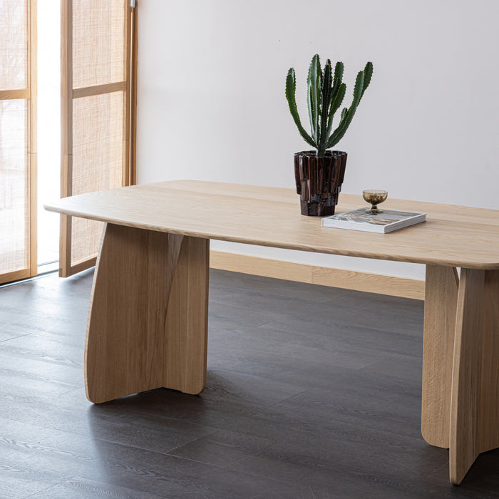 by fonQ Oakline Curve Eettafel B 200 cm - Natural