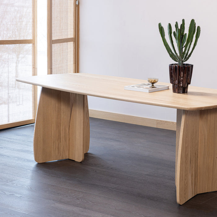 by fonQ Oakline Curve Eettafel B 220 cm - Natural