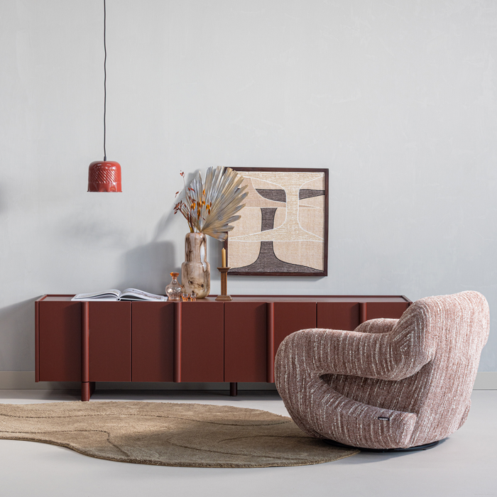 WOOOD Folke Fauteuil - Chenille - Oudroze Melange - 70x88x88