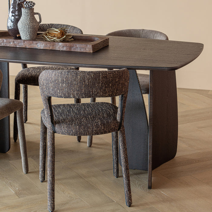 by fonQ Oakline Curve Eettafel B 180 cm - Mystic Brown