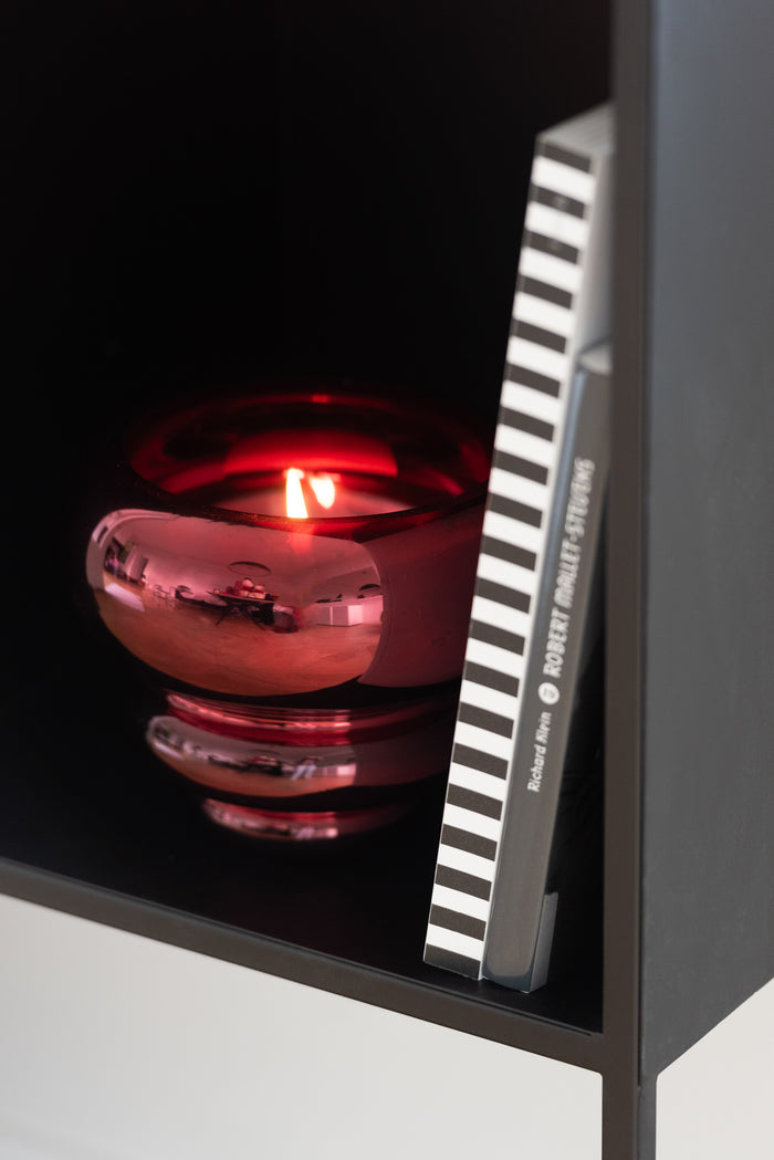 J-Line theelichthouder|vaas Julia - glas - donkerrood - Ø 15