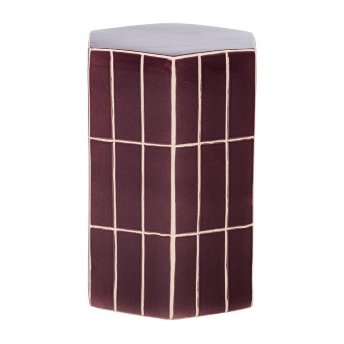 WOOOD Plu Decoratieve Bijzettafel - Keramiek - Paars - 42x30x26