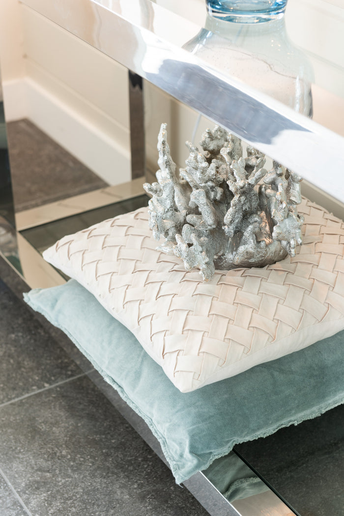 J-Line decoratie koraal Laag - polyresin - zilver