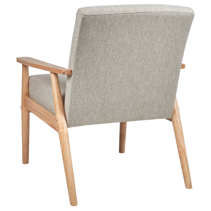 Beliani - ESRUM - Fauteuil - Grijs - Stof|Licht hout