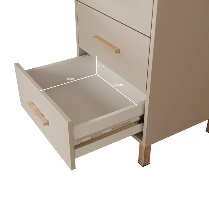 Meubella - Nachtkastje Bahia - Beige - 48 cm - 3 lades