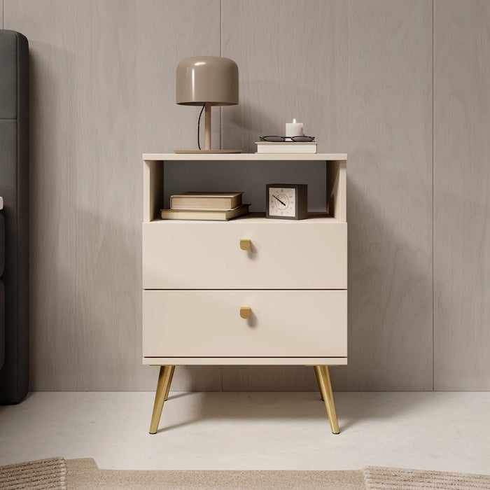 Meubella - Nachtkastje Hidde - Beige - 50 cm