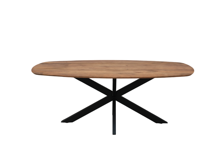 Old Inn - Eetkamertafel Mango Deens ovaal 200x100cm met Spinpoot
