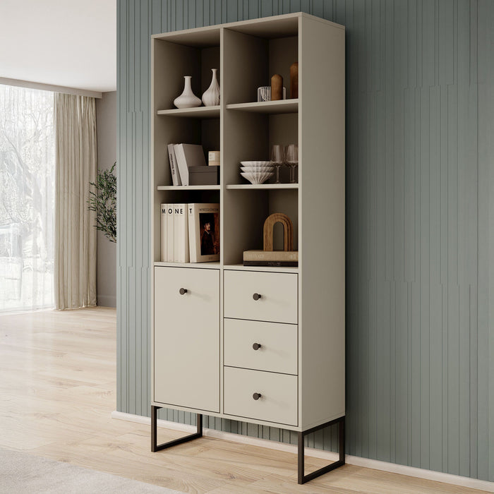 Meubella - Boekenkast Lyndall - Beige - 77 cm