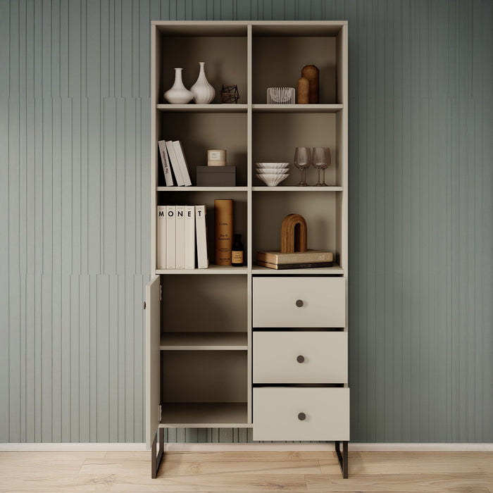 Meubella - Boekenkast Lyndall - Beige - 77 cm