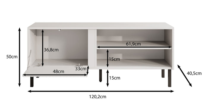 Meubella - TV-Meubel Margareth - Eiken - 120 cm