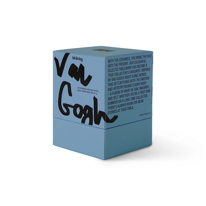 HKliving 70's Ceramics Van Gogh Koffiemok - Set van 2 - Starry Night