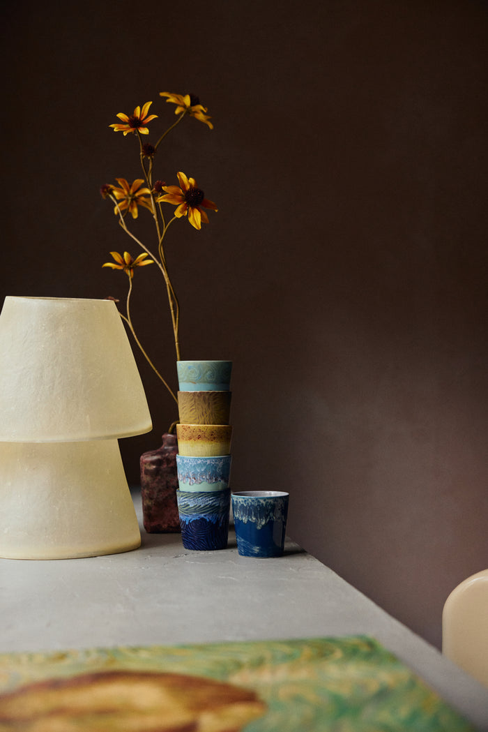 HKliving 70's Ceramics Van Gogh Koffiemok - Set van 2 - Starry Night