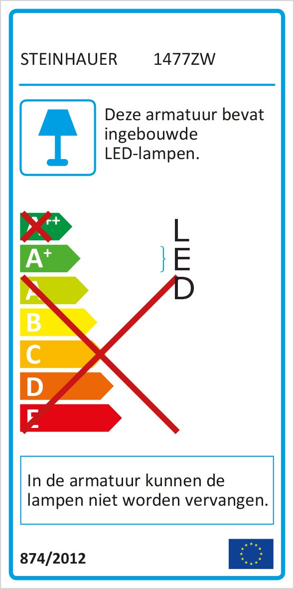 Steinhauer - vloerlamp - Zenith LED - zwart - kunststof metaal - Ø 28cm - LED - 1477ZW