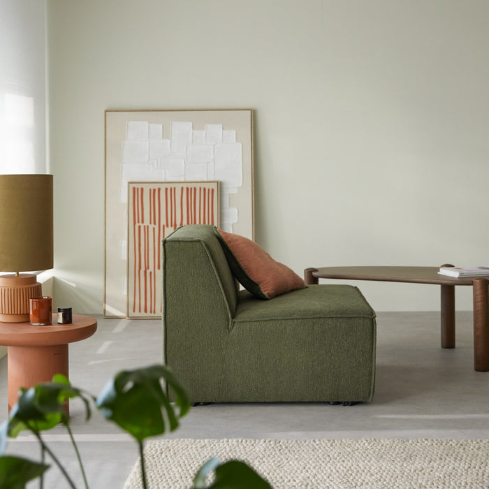 Tikamoon - Dario modulaire fauteuil zonder armleuningen van mahoniebr…