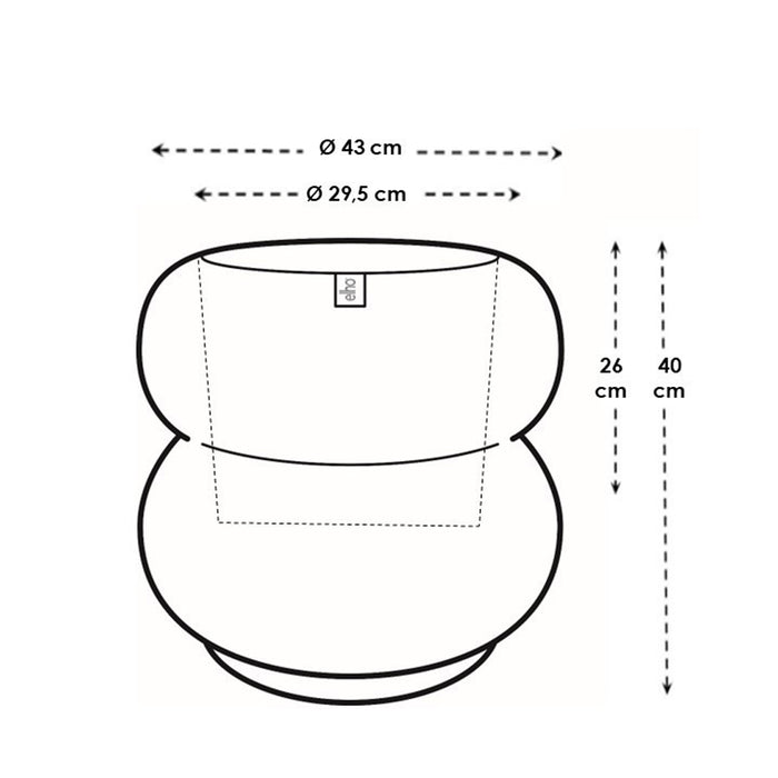 Elho Amber Roll Low 43 - Royal blue - Ø 43 x H 40 cm - Binnen en Buiten - 100% gerecycled kunststof