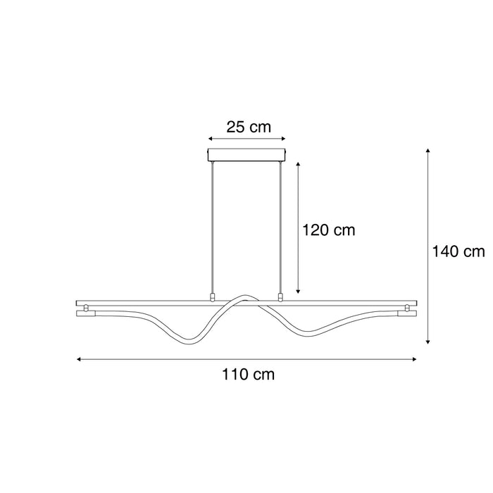 QAZQA Moderne hanglamp zwart incl. LED 3-staps dimbaar - Twirl