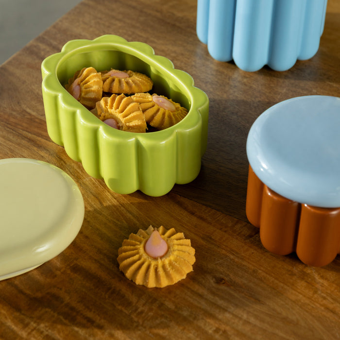 &k amsterdam Charlo Voorraadpot - Pear Green