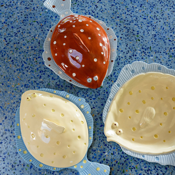 &k amsterdam Plaice Schaal met Deksel - Geel