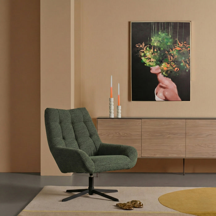 Draaifauteuil Vrijhoeve - Groen - Textiel