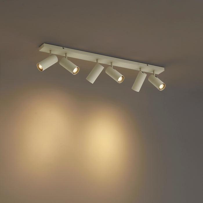 QAZQA Moderne plafondlamp beige 102cm 6-lichts verstelbaar - Renna