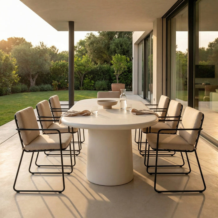 Giga Meubel - Eettafel Ovaal Off-White - 240x100x75cm - Romy