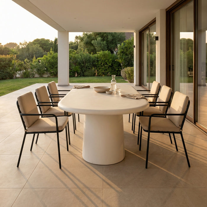 Giga Meubel - Eettafel Ovaal Off-White - 240x100x75cm - Romy