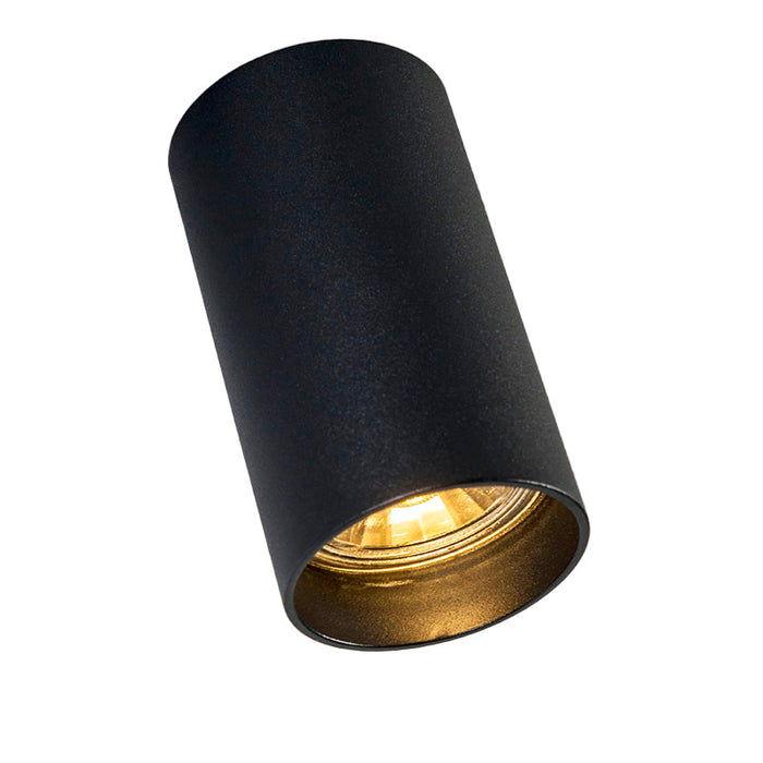 QAZQA Set van 4 moderne opbouwspots zwart 5,5cm GU10 50mm - Tuba