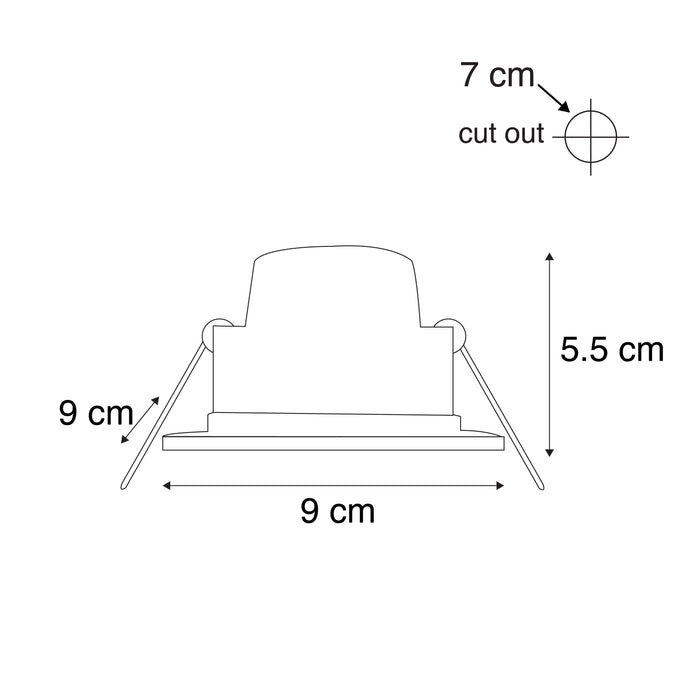 QAZQA Set van 6 moderne inbouwspots zwart incl. LED 3-staps dimbaar