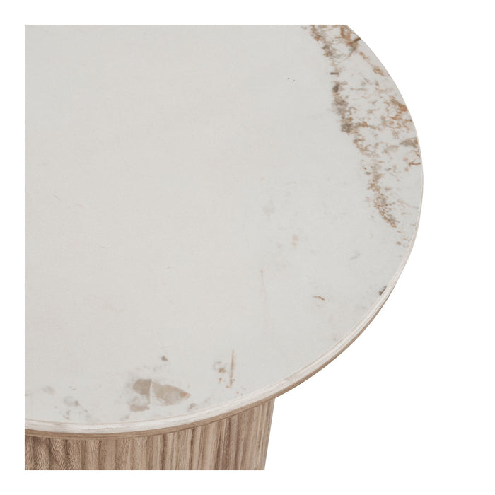 House Nordic - Bijzettafel Keramisch Wit|Bruin - Ø45x50cm - Athens