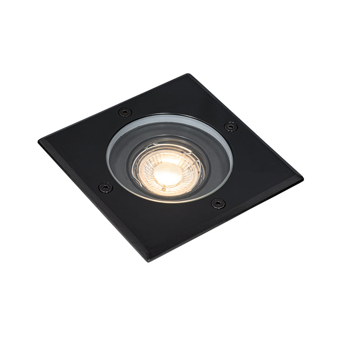 QAZQA Set van 4 buiten grondspots zwart vierkant verstelbaar IP65 -