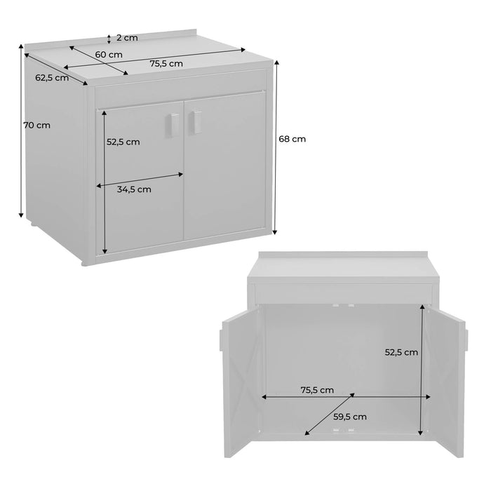 sweeek - Stalen buitenkeukenmodule met 2 deuren L75cm
