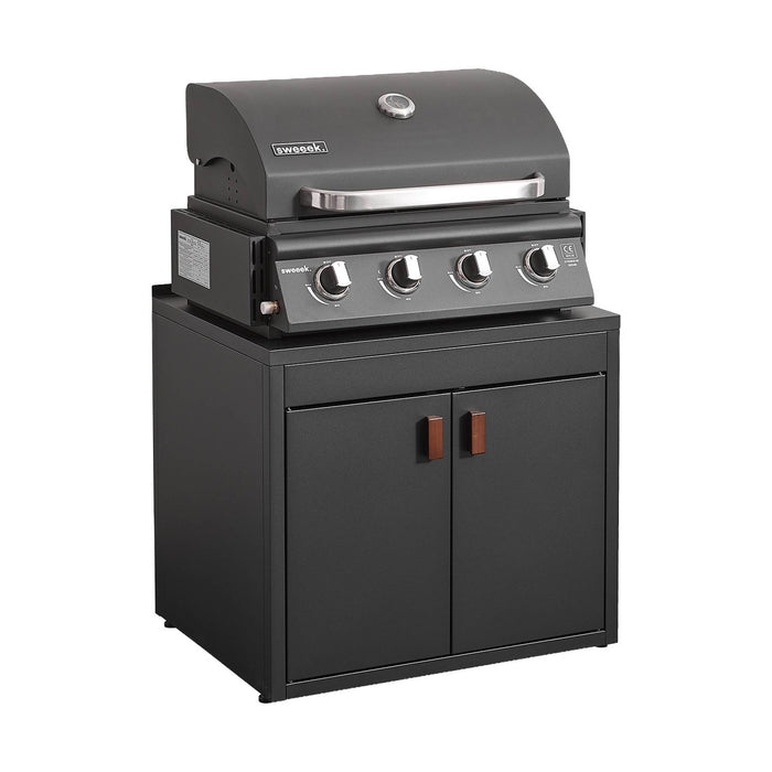 sweeek - Stalen buitenkeukenmodule met 2 deuren L75cm