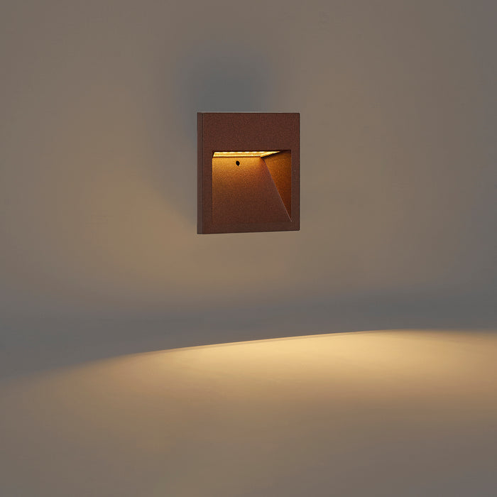 QAZQA Moderne wandlamp roestbruin vierkant incl. LED IP54 - Gem