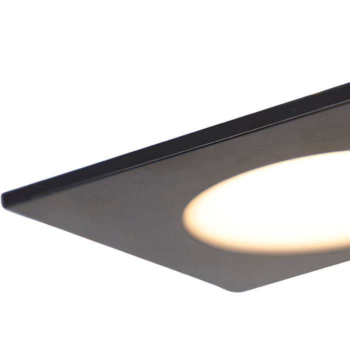 QAZQA Set van 6 moderne inbouwspots zwart incl. LED 3-staps dimbaar