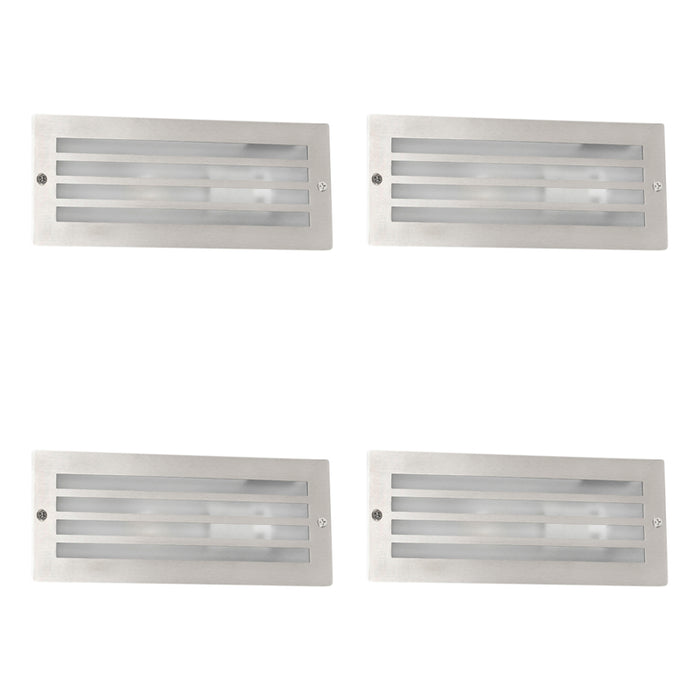 QAZQA Set van 4 moderne inbouwlampen staal IP44 - Hurricane