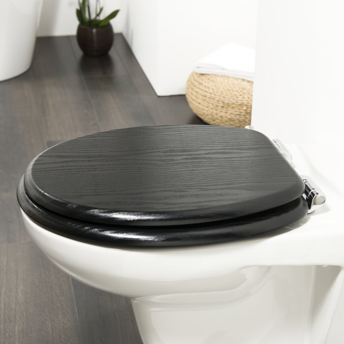 Tiger Blackwash Toiletbril met Deksel MDF - Zwart