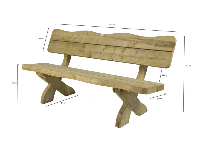 MaximaVida houten tuinbank Provence 170 cm - 60 mm houtdikte