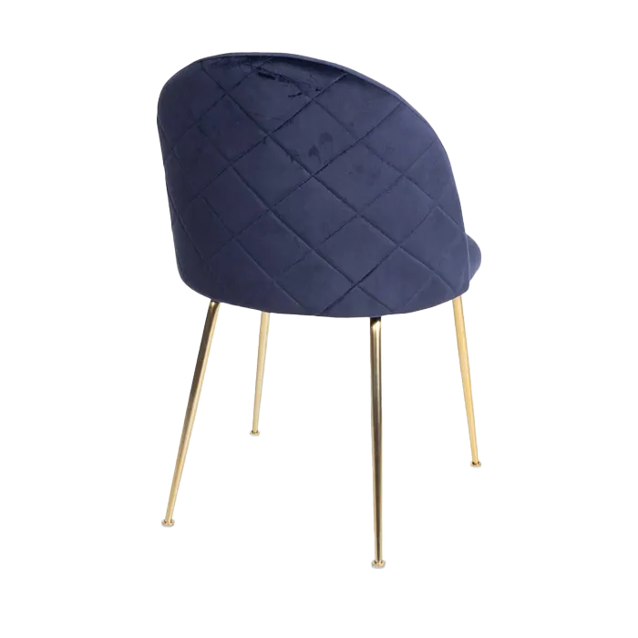 Artichok Aniek Eetkamerstoel Velvet Blauw - Gouden Poten