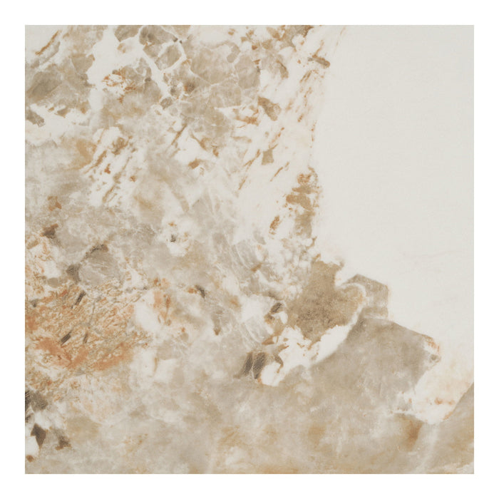 House Nordic - Salontafel Keramisch Wit|Bruin - Ø80x40cm - Athens